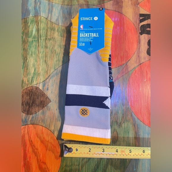 Stance Fusion Basketball Fit No 559 NBA Indiana Pacers Crew Socks Large 9-12 NEW - Picture 8 of 8